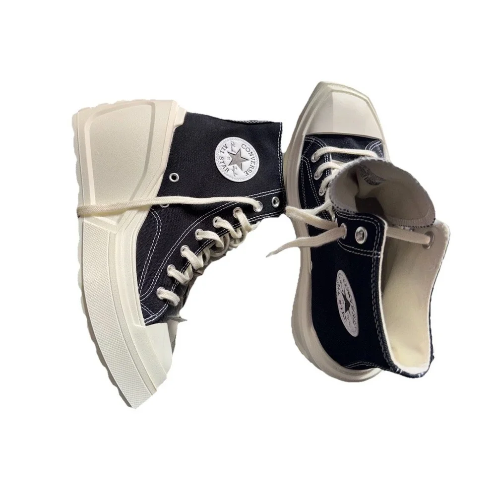 Converse All Star Chuck Taylor Black 70 De‎ Luxe Wedge Hi Platform Sneakers Sz 9